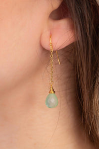 MINU Jewels Earrings Blue/Gold Chalcedony Earrings in 1.75" Drop