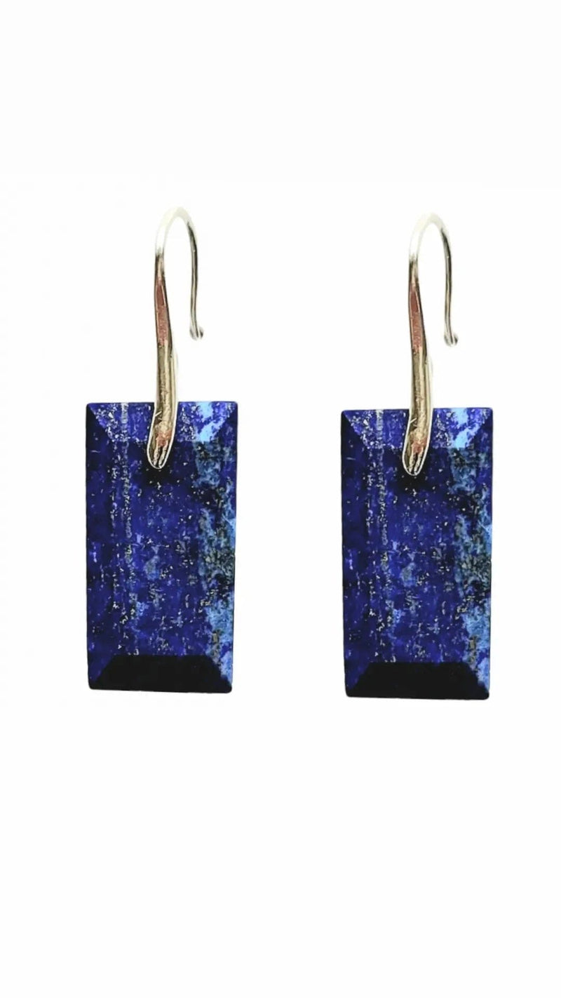 MINU Jewels Earrings Blue/Silver Lapis Statement Earrings