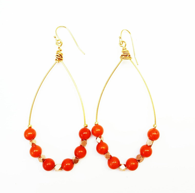 MINU Jewels Earrings Coral Gold / OS MINU Jewels Adin 1.75" Hoop Chandelier Style Earrings