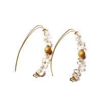 MINU Jewels Earrings Crystal Quartz Gold / Large Slider Hoops - Colors Available