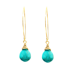 MINU Jewels Earrings Default Title / OS MINU Jewels Aerin 2" Chandelier Earrings in Turquoise with Gold Plated Accents