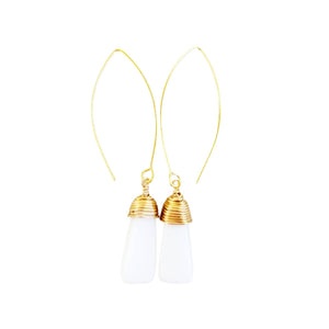 MINU Jewels Earrings Default Title / OS MINU Jewels Alia 2" Drop White Agate Chandelier Earrings