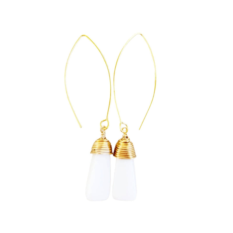 MINU Jewels Earrings Default Title / OS MINU Jewels Alia 2" Drop White Agate Chandelier Earrings