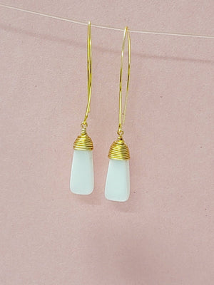 MINU Jewels Earrings Default Title / OS MINU Jewels Alia 2" Drop White Agate Chandelier Earrings