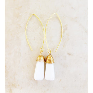 MINU Jewels Earrings Default Title / OS MINU Jewels Alia 2" Drop White Agate Chandelier Earrings