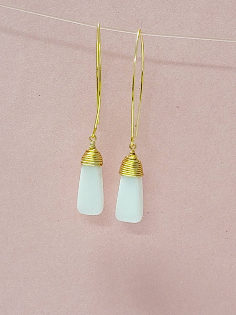 MINU Jewels Earrings Default Title / OS MINU Jewels Alia 2" Drop White Agate Chandelier Earrings