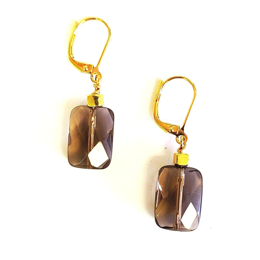 MINU Jewels Earrings Faceted Smokey Quartz Earrings