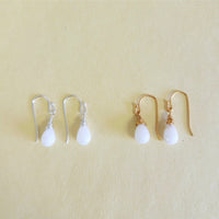 MINU Jewels Earrings Faceted White Moonstone Earrings on 1" French Wire in Silver or Gold | MINU