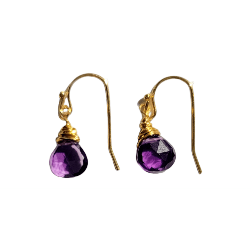 MINU Jewels Earrings Gold Amethyst Drop Earrings