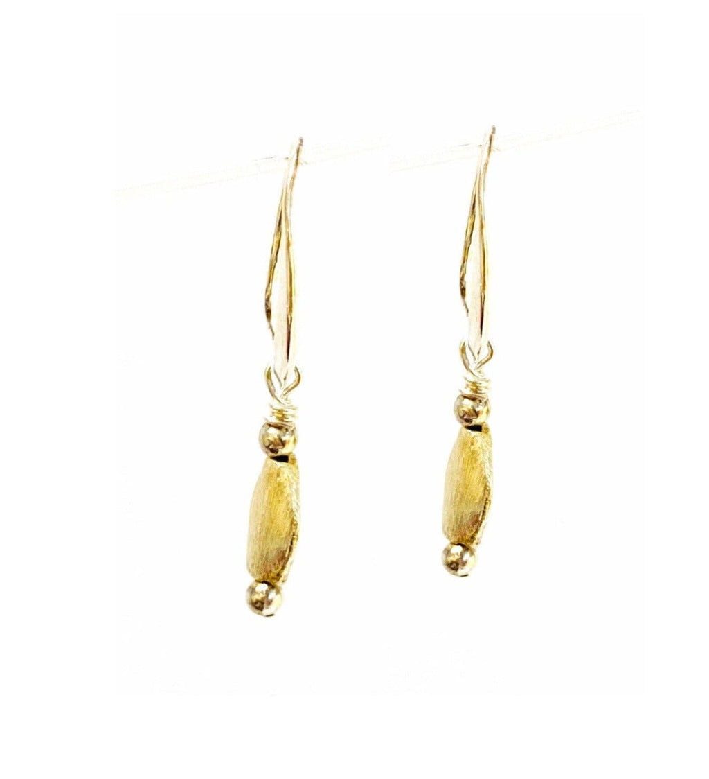 MINU Jewels Earrings Gold Dias Cut 1" Faceted Silver Earrings With French Wire