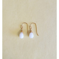 MINU Jewels Earrings Gold Faceted White Moonstone Earrings on 1" French Wire in Silver or Gold | MINU