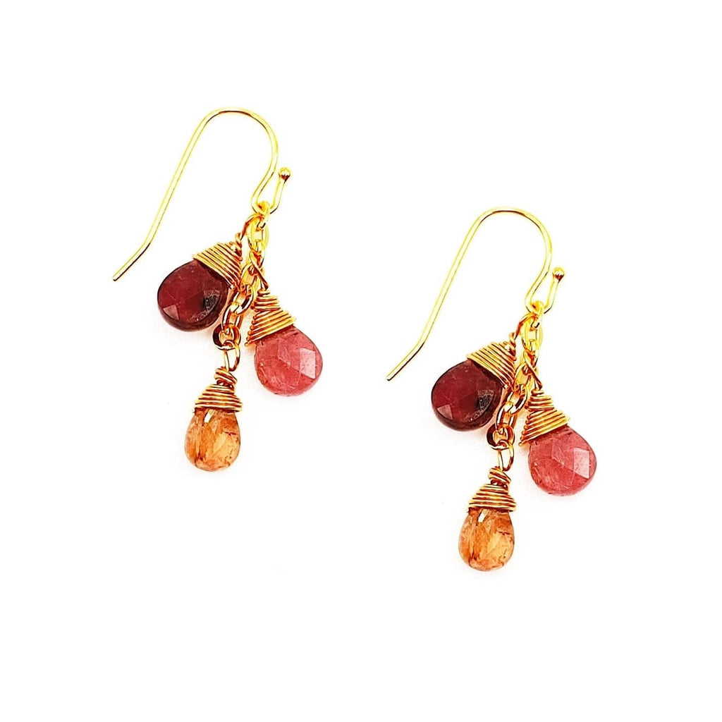 MINU Jewels Earrings Gold/Multi Tourmaline Glimmer Earrings