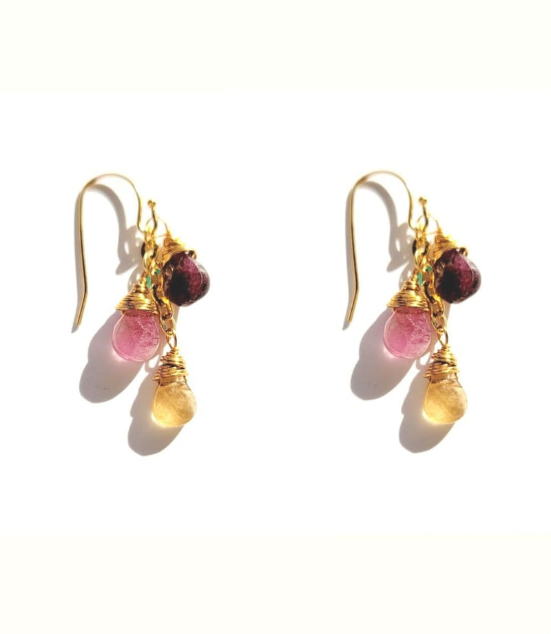 MINU Jewels Earrings Gold/Multi Tourmaline Glimmer Earrings