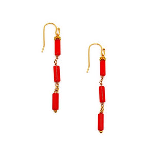 MINU Jewels Earrings Gold Plated Rouge Accent Earrings