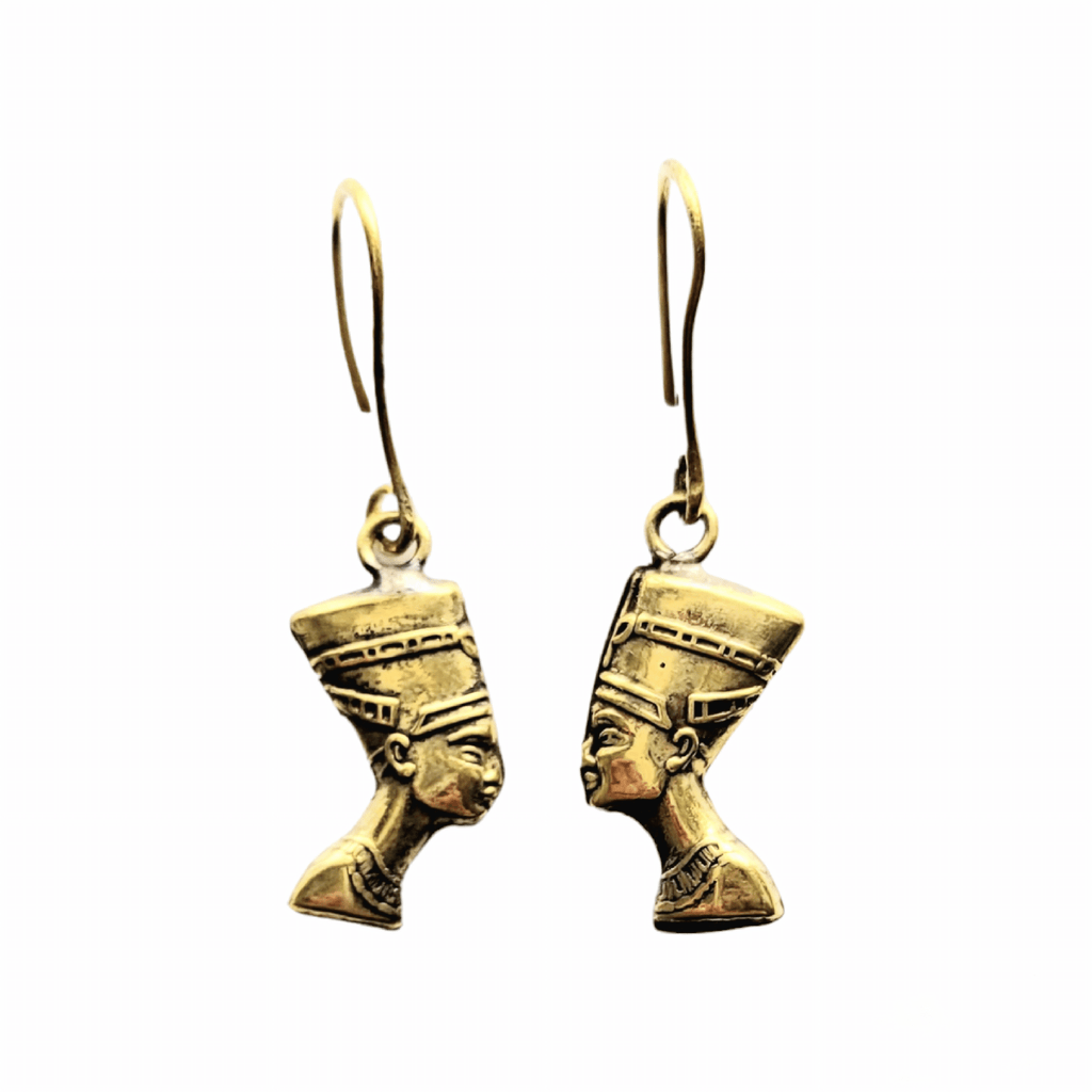 MINU Jewels Earrings Gold Queen Nerfertiti Of Egypt Earrings In Brass