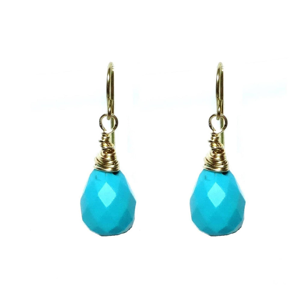 MINU Jewels Earrings Gold Turquoise Drops Large