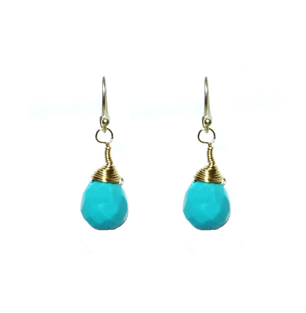 MINU Jewels Earrings Gold Turquoise Drops Small