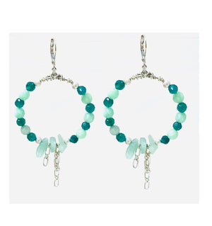 MINU Jewels Earrings green jade Spencer Hoops