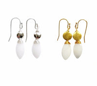 MINU Jewels Earrings La Faceted Moonstone Drop Earrings in Gold Plated or Silver