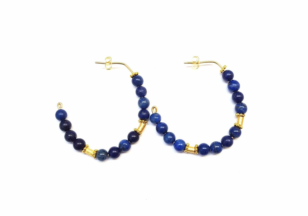 MINU Jewels Earrings Lapis Lazuli Hoops