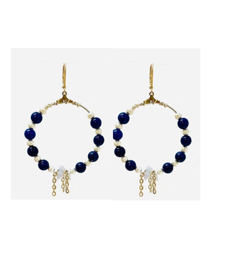 MINU Jewels Earrings lapis silver Spencer Hoops