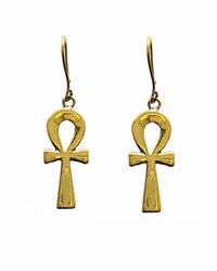MINU Jewels Earrings Large - 1.25 inches / Gold Ankh "Key Of Life" Earrings