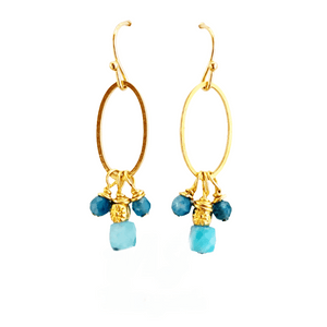 MINU Jewels Earrings MINU Jewels Acena 1.5" Lightweight Gold Earrings with Amazonite & Apatite