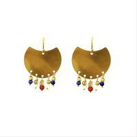 MINU Jewels Earrings MINU Jewels Alma 3  Pearl, Coral, & Lapis with Gold Earrings