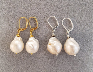 MINU Jewels Earrings MINU Jewels Baroque Perla 1.75" Gold Plated or Silver Plated Pearls Earrings