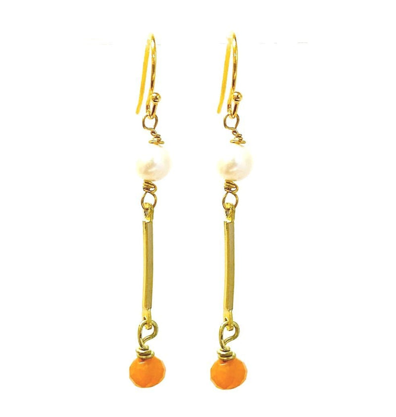 MINU Jewels Earrings Pearl/Gold/Orange Tawny Earrings