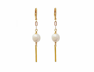 MINU Jewels Earrings Pearl / OS MINU Jewels MINU Jewels Bar Drop Earrings - Colors Available