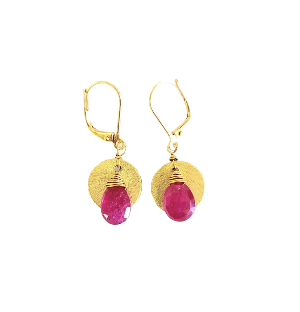 MINU Jewels Earrings Pink Pink Sapphire 1" Drop Earrings