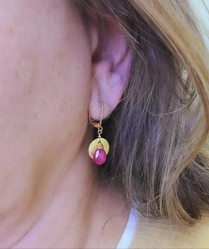 MINU Jewels Earrings Pink Sapphire 1" Drop Earrings