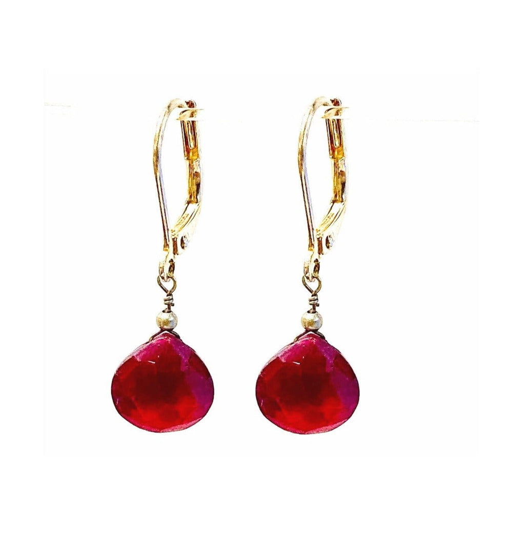 MINU Jewels Earrings Ruby Red Ruby Silver Drops