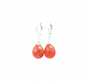 MINU Jewels Earrings Silver Cherry Quartz Drops