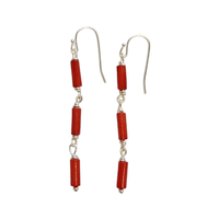 MINU Jewels Earrings Silver Plated Rouge Accent Earrings