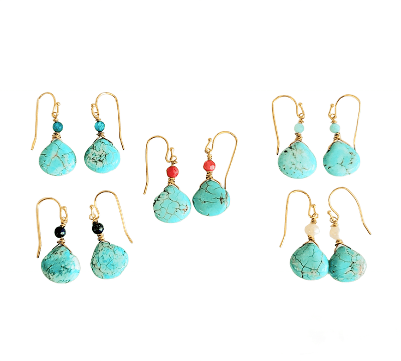 MINU Jewels Earrings Turquoise 1" Drops Earrings