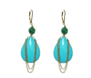 MINU Jewels Earrings Turquoise Chain Drop Earrings