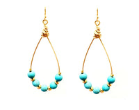 MINU Jewels Earrings Turquoise Gold / OS MINU Jewels Adin 1.75" Hoop Chandelier Style Earrings