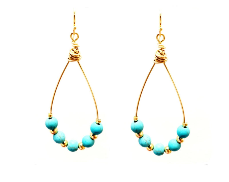 MINU Jewels Earrings Turquoise Gold / OS MINU Jewels Adin 1.75" Hoop Chandelier Style Earrings