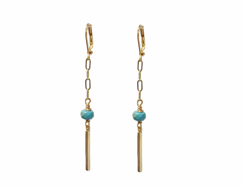 MINU Jewels Earrings Turquoise Small / Small MINU Jewels MINU Jewels Bar Drop Earrings - Colors Available