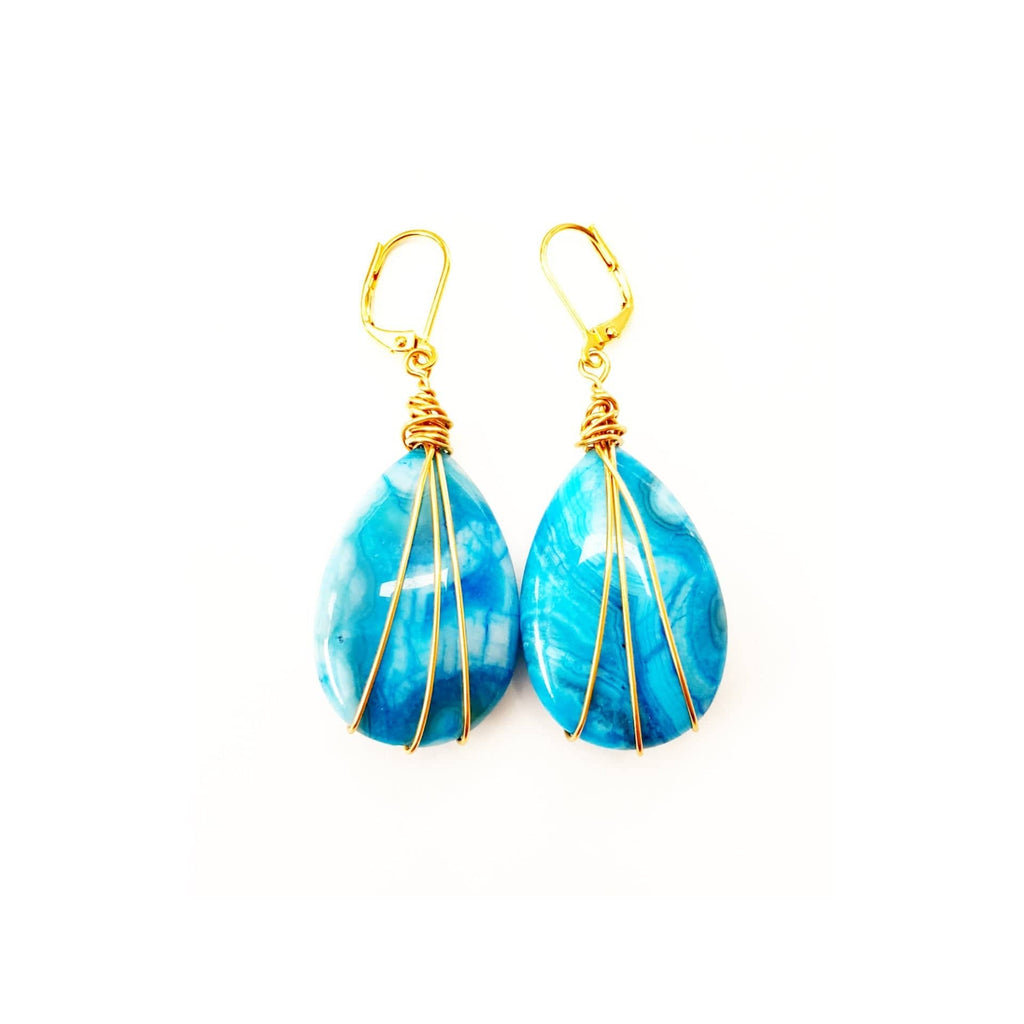 MINU Jewels Earrings Women's Blue Lace Earrings in Blue Agate | MINU