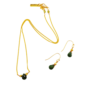 MINU Jewels Gift Set Green + Gold Tourmaline Gumdrop Solitaire Gift Set