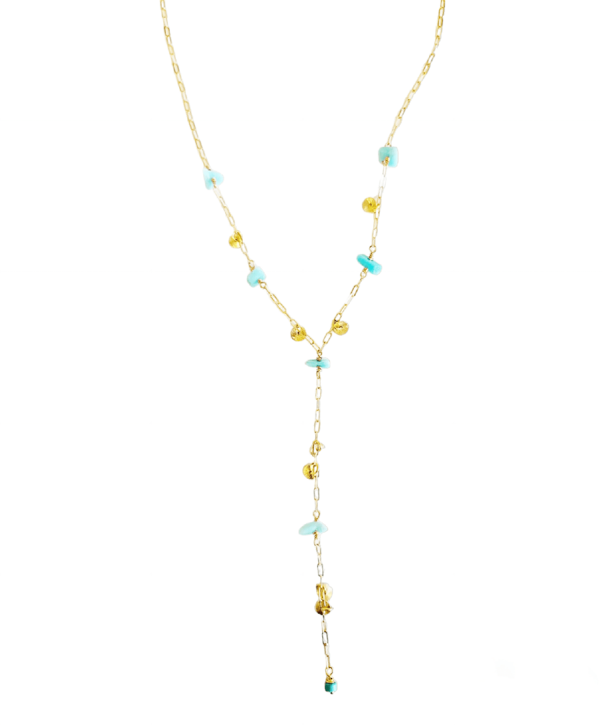 MINU Jewels Necklace 14" Nefatari Amazonite Necklace with Gold Plated Accents | MINU