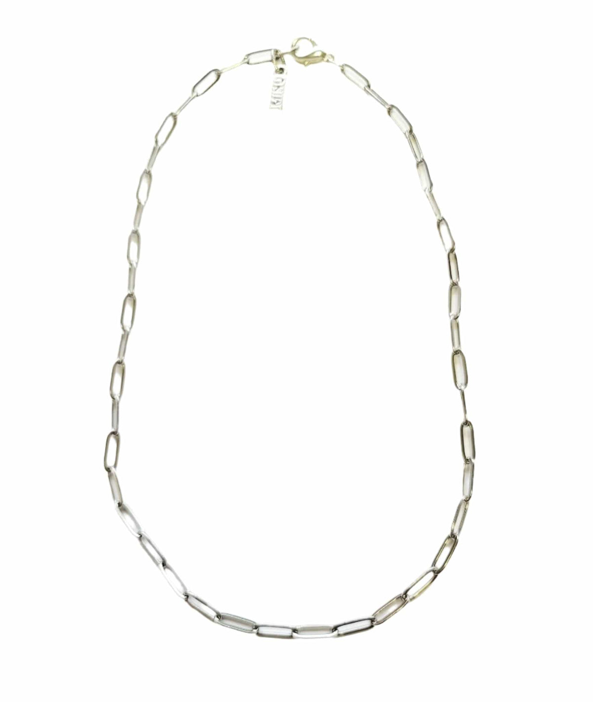 MINU Jewels Necklace 16" Paper Clip Chain Necklace With or Without Turquoise & Gold Disc Charms | MINU