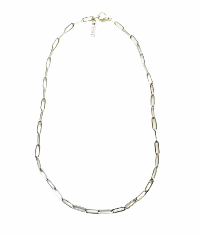 MINU Jewels Necklace 16" Paper Clip Chain Necklace With or Without Turquoise & Gold Disc Charms | MINU