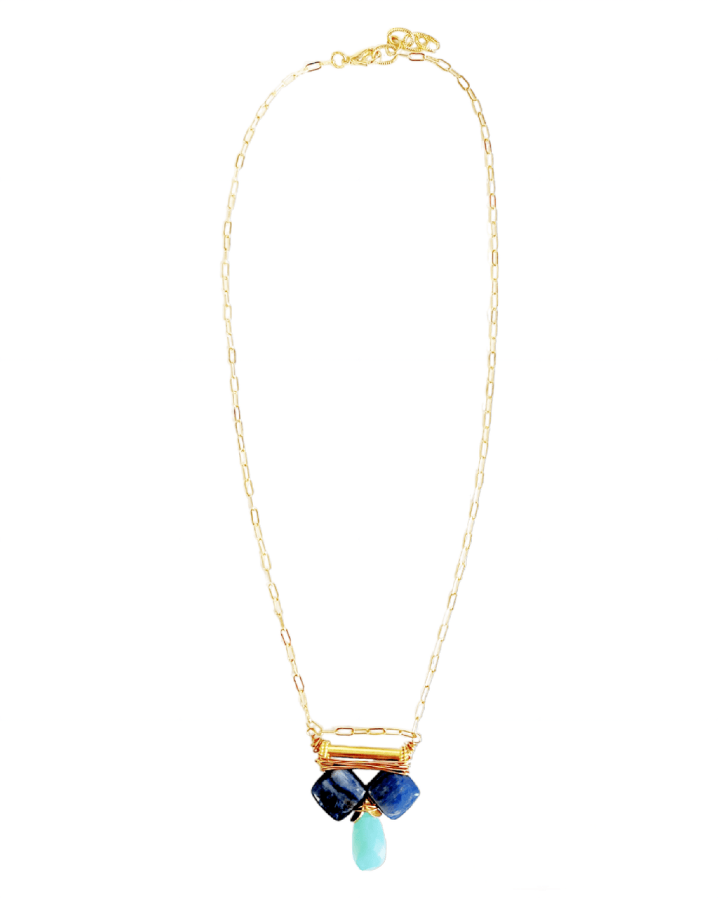MINU Jewels Necklace Blue Kyanite & Chalcedony Azraq 16-18" Necklace | MINU