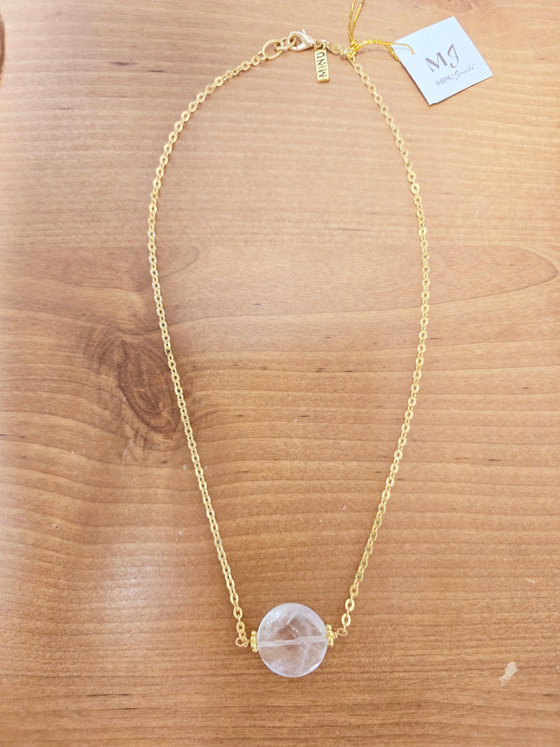 MINU Jewels Necklace Clear Quartz 16-18" Faceted Gemstone Necklace in Amethyst, Smoky Quartz, or Clear Quartz | MINU