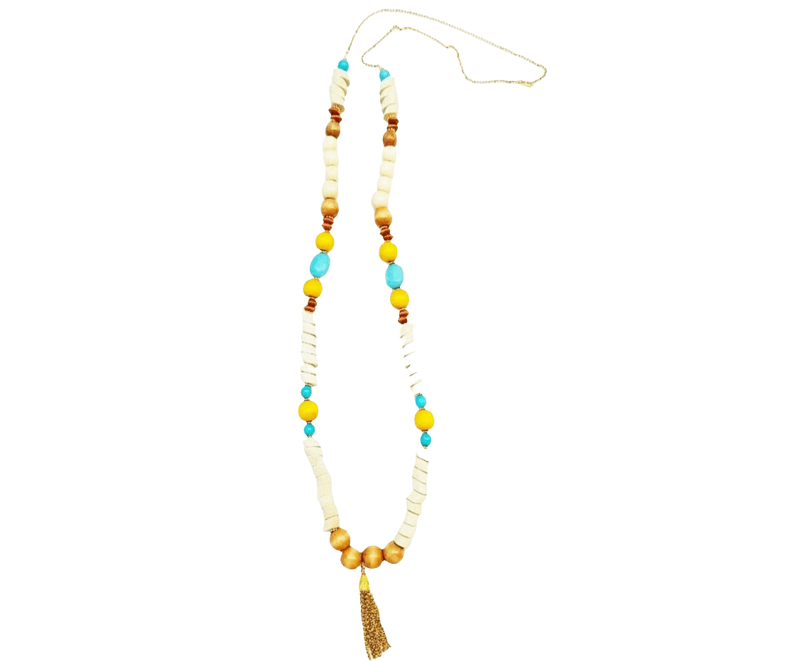 MINU Jewels Necklace Default Title / OS MINU Jewels Ann Necklace in Colored Wood with Gold Plated Accents