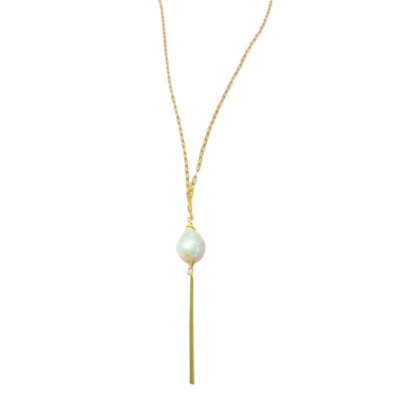 MINU Jewels Necklace Default Title / OS MINU Jewels Baroque Pearl Necklace in White Paroque Pearl & Gold Plate 32" Chain